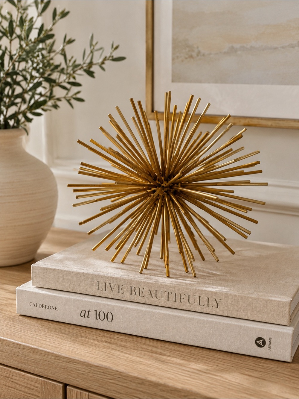 Gold Decorative Metal Sea Urchin Accent - Home Accents
